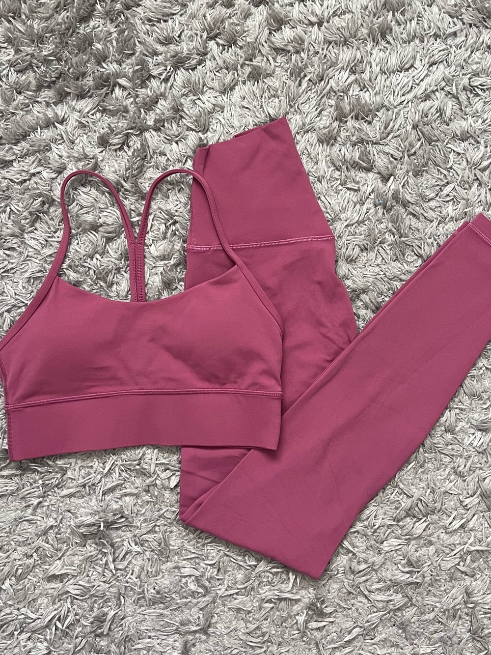 lululemon athletica Rose Pink Sports Bra and Leggings Set